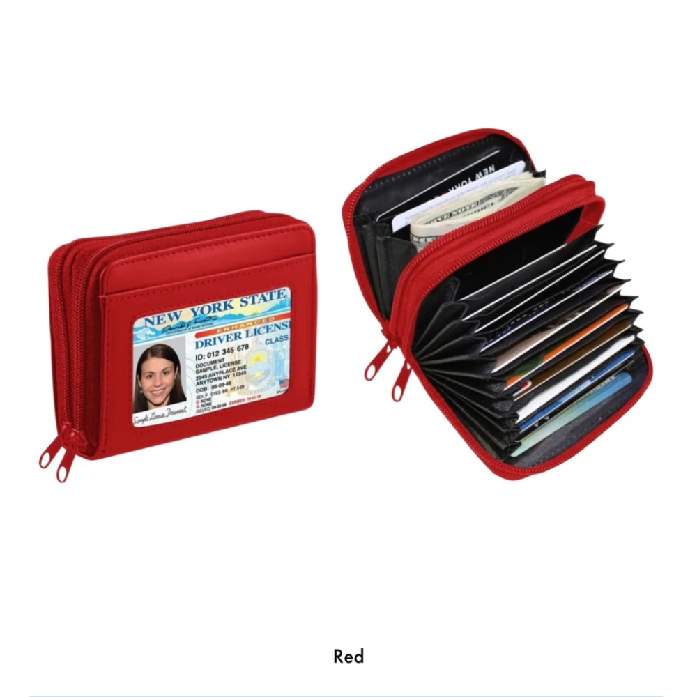 Women's RFID Genuine Leather Credit Card Wallet w/ID Window.